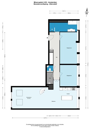 Floor plan - Minervaplein 5-5V, 1077 TG Amsterdam 